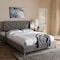 Baxton Studio Adelaide Light Grey Upholstered King Size Platform Bed 136-7477 - alternate 5